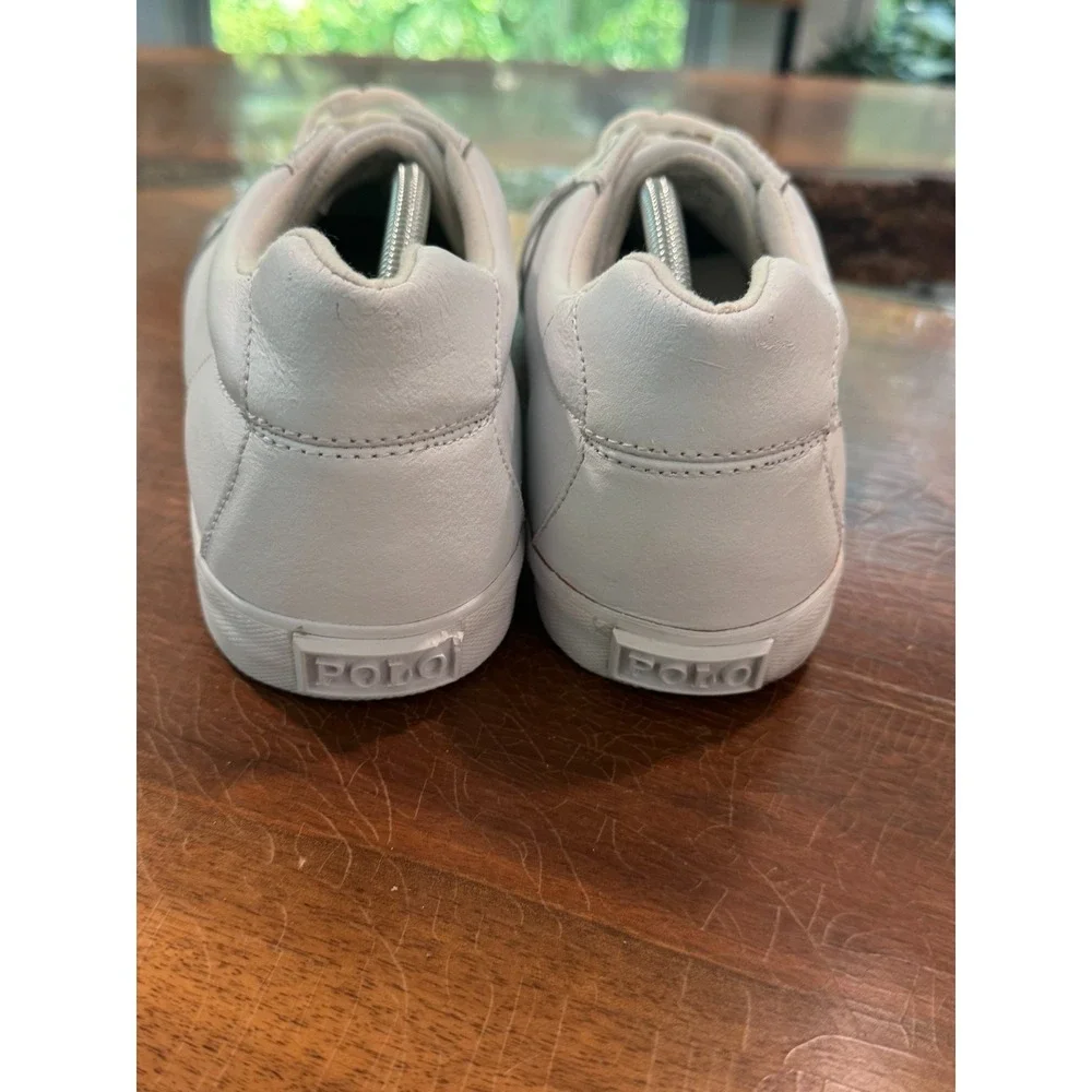 Polo Ralph Lauren Hugh Men's Sneakers White Size‎ 11.5D Casual Leather Lace-Up 2